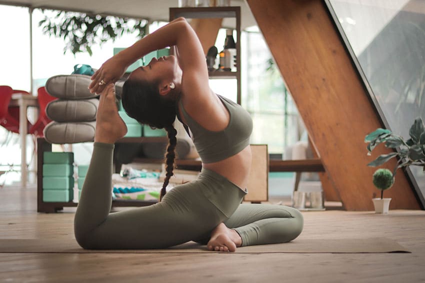 asian girl doing yoga