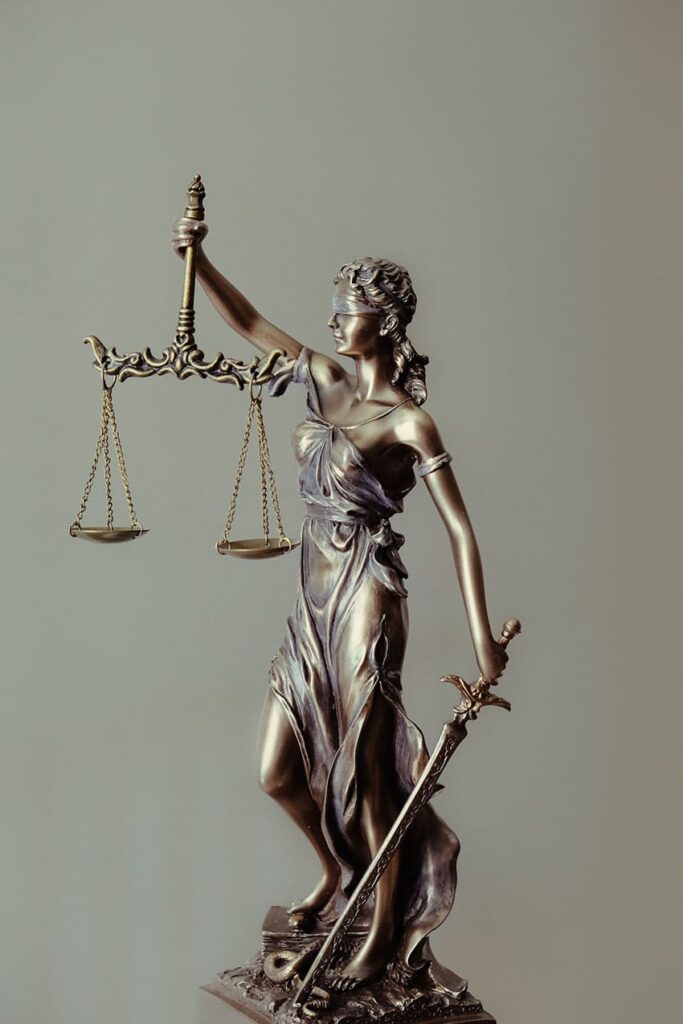 a estatue representing the concept of justice