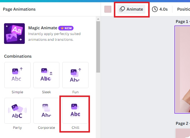 animate your pages