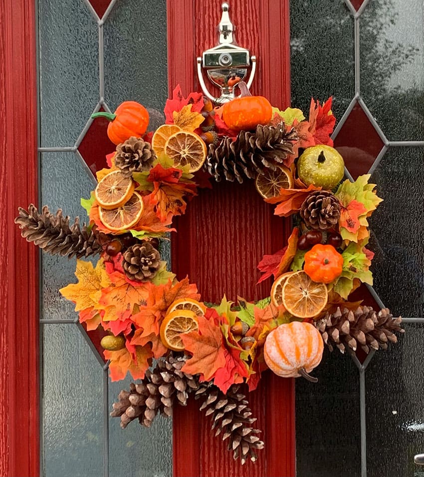 a fall themed wreath