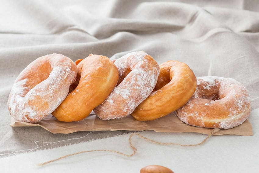 five apple cider donuts