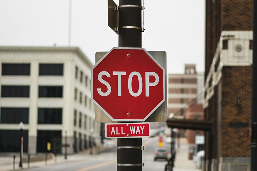 a stop sign