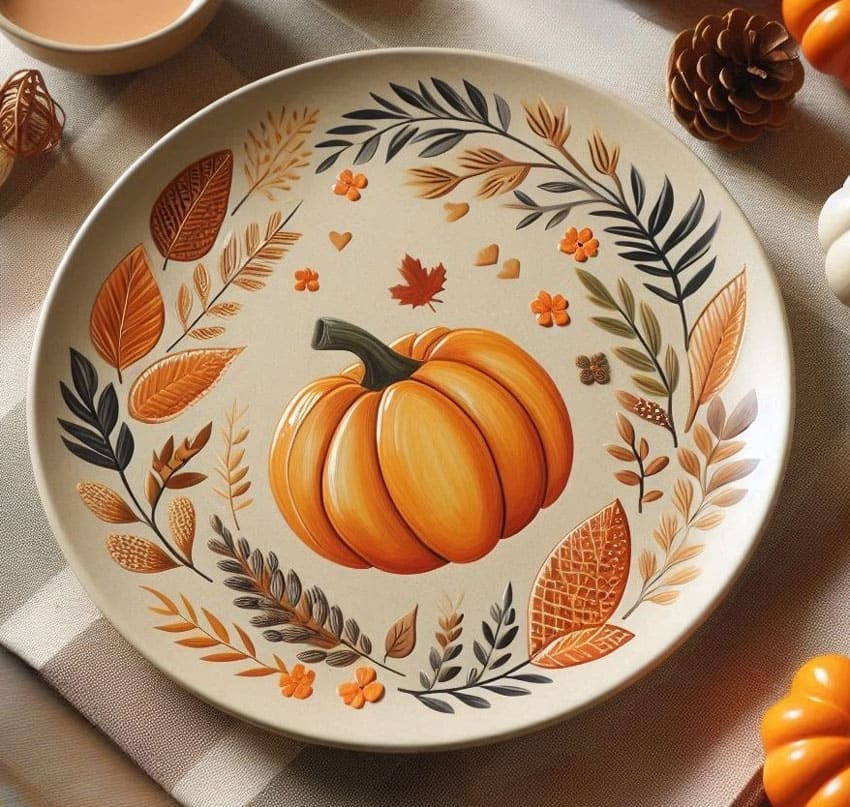 DIY pumpkin fall plate