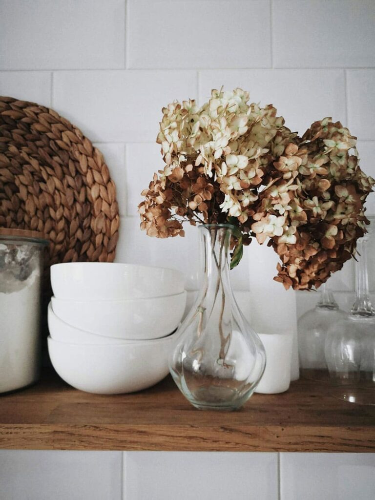 dry flowers on a vase as fall decor