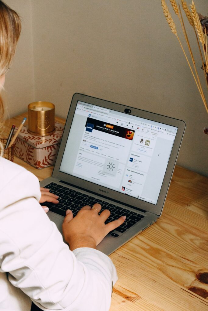 woman optimizing her linkedin profile