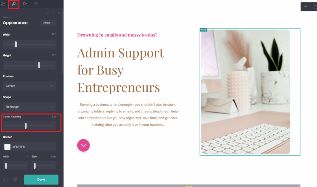 adding round corners to images in carrd