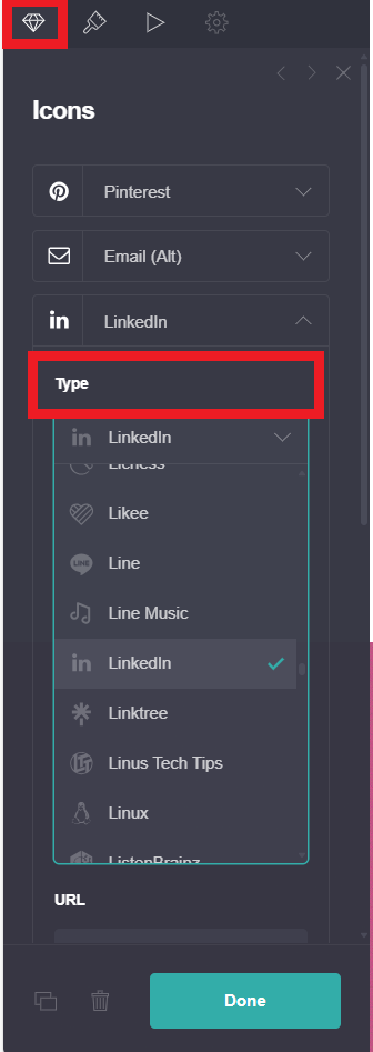 adding an icon in carrd