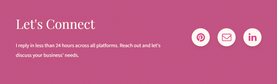 social media section in carrd