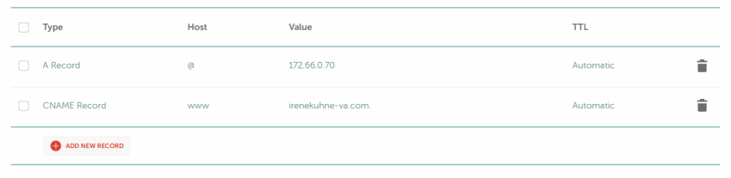 DNS records from carrd correctly added to namecheap domain