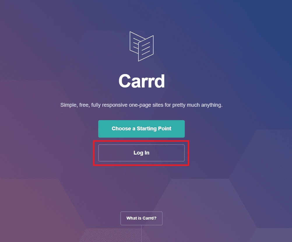 carrd website log in